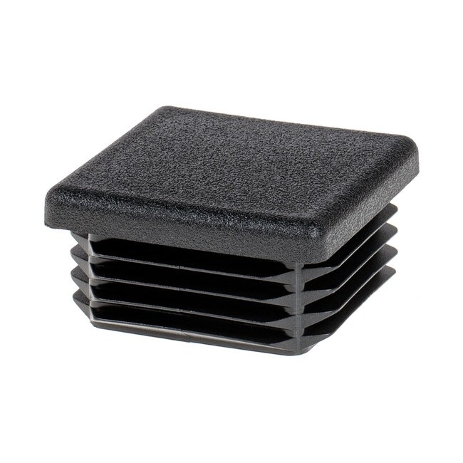 1-1/2in Sq | 11 - 19 Gauge | Black Matte Finish Textured Low Density Polyethylene | Plastic Universal Gauge Inside End Cap for Tubing