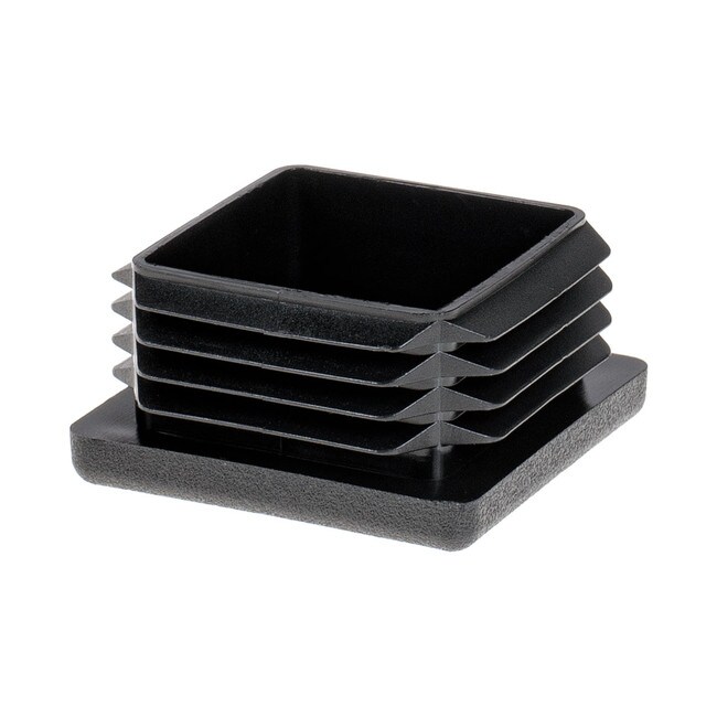 1-1/2in Sq | 11 - 19 Gauge | Black Matte Finish Textured Low Density Polyethylene | Plastic Universal Gauge Inside End Cap for Tubing