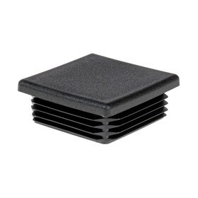 2in Sq | 11 - 19 Gauge | Black Matte Finish Textured Low Density Polyethylene | Plastic Universal Gauge Inside End Cap for Tubing