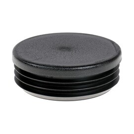 3in Dia | 14 - 18 Gauge | Black Matte Finish Textured Low Density Polyethylene | Plastic Universal Gauge Inside End Cap for Tubing