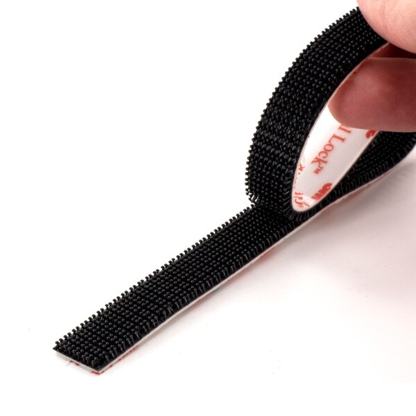 1/2" Wide Black 3M Type 400 Dual Locking Fastening System with Rubber Based Adhesive
