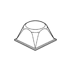 .52" High x .50" Wide Grey Tapered Square 3M Bumpon