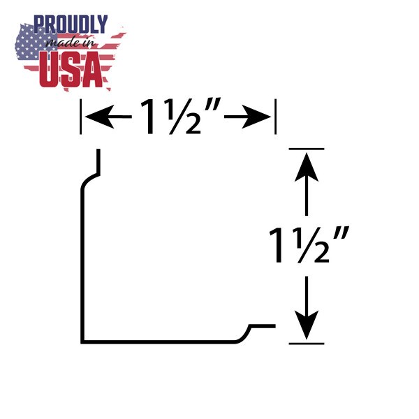 Tin Plated Stamped Steel Cornice | 1-1/2in H x 1-1/2in Proj | 4ft Long