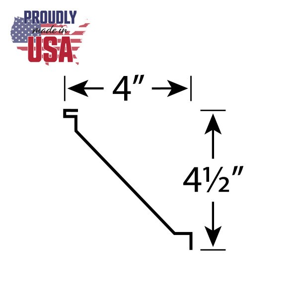 Tin Plated Stamped Steel Cornice | 4in H x 4in Proj | 4ft Long | SM-804 Series