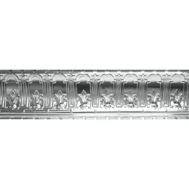 Tin Plated Stamped Steel Cornice | 9-1/2in H x 9-1/2in Proj | 4ft Long