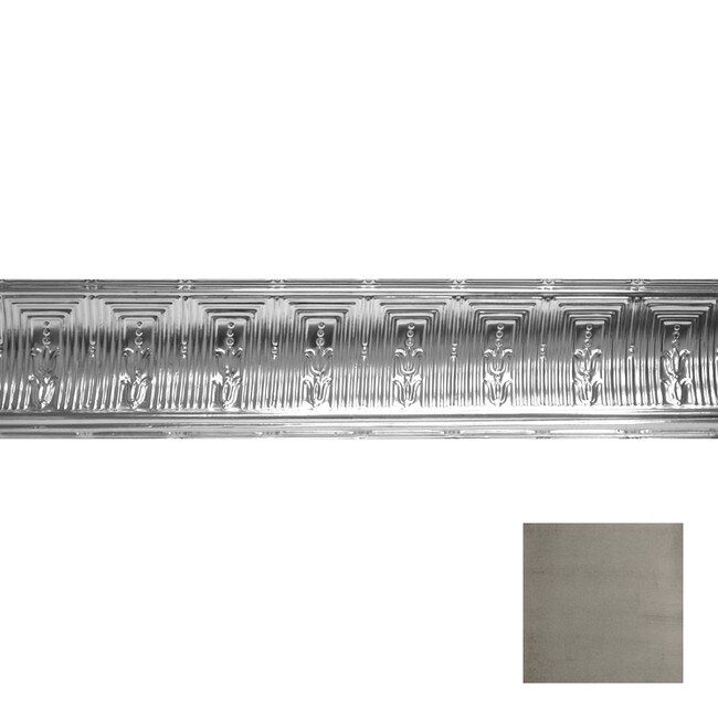 Tin Plated Stamped Steel Cornice | 8-3/4in H x 8-3/4in Proj | 4ft Long