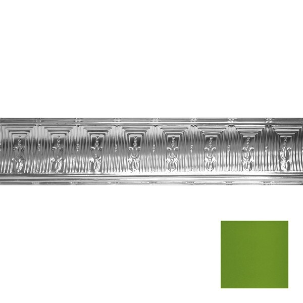 Tin Plated Stamped Steel Cornice | 8-3/4in H x 8-3/4in Proj | 4ft Long
