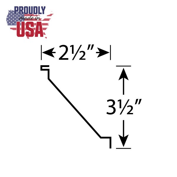 Tin Plated Stamped Steel Cornice | 2-1/2in H x 2-1/2in Proj | 4ft Long | SM-903 Series