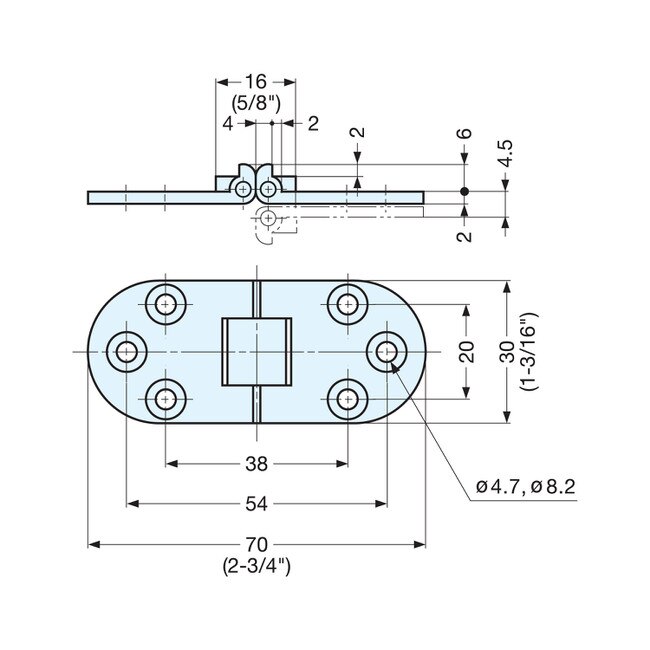 Chrome Plated Brass Hinge
