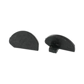 Black Plastic Left & Right End Caps For Poster Holder Rail