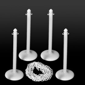 4 Piece Stanchion with Base Kit with Plastic Chain