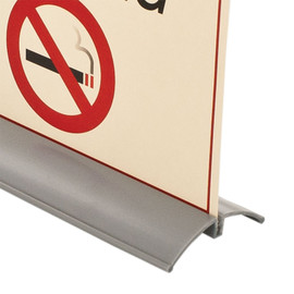 Countertop Sign Holder | Fits 1/16in to 1/8in Signs | Silver PVC | 12in Length