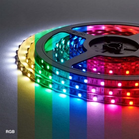 1/4" (6mm) Wide LED Tape Flexible Strip Lighting | 3535 Chip RGB 4.4 Watts 12V
