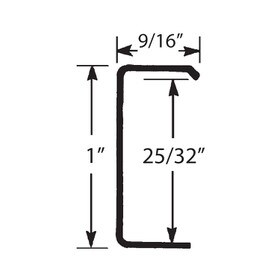 25/32in | Mechanical Polished Finish | Stainless Steel U Channel Moulding