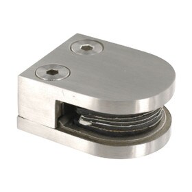 Satin Stainless Flat Glass Clip For 1/4"-3/8"Thick Mat'L