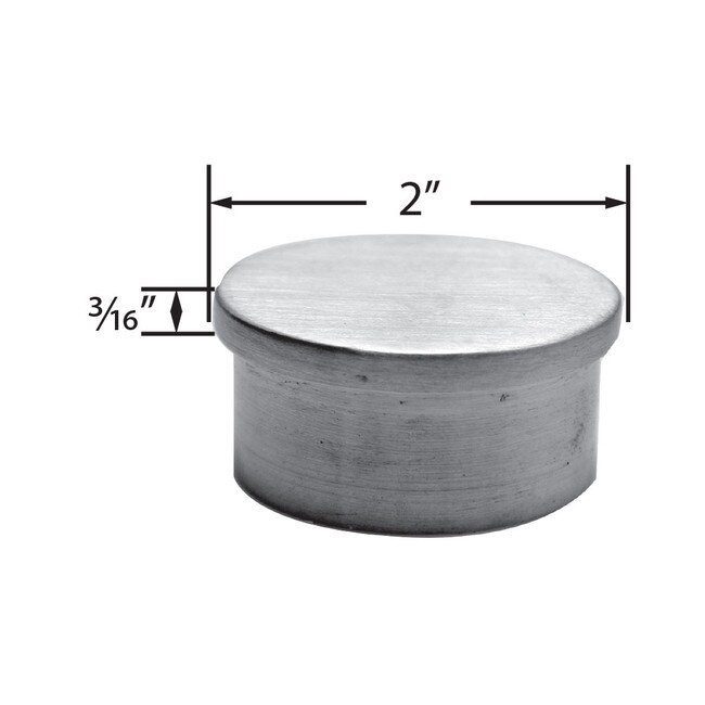 2in Dia | Satin Stainless Steel Finish | Flush End Cap