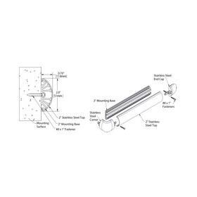 Polycarbonate 2" Black Base 12 Ft
