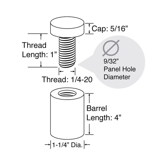 1-1/4in Dia x 4in Barrel Length | Premium Steel Series Secure Fasten Standoff