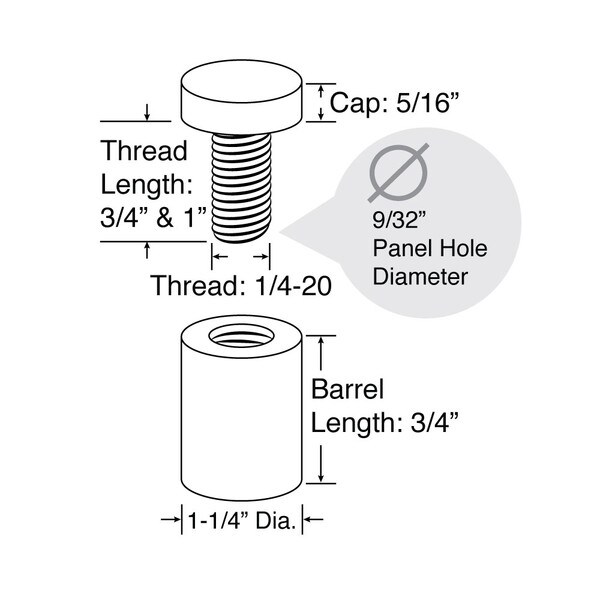 1-1/4in Dia x 3/4in Barrel Length | Premium Steel Series Secure Fasten Standoff