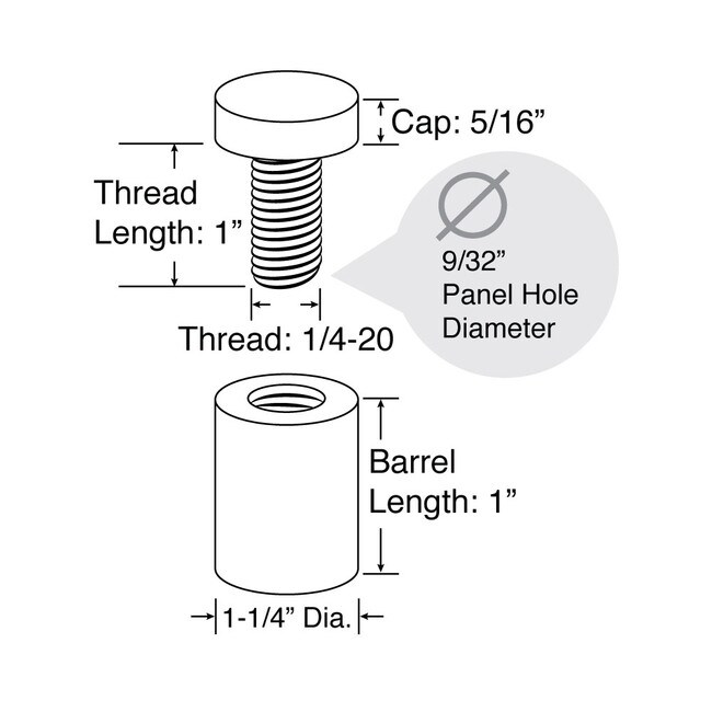 1-1/4in Dia x 1in Barrel Length | Premium Steel Series Secure Fasten Standoff