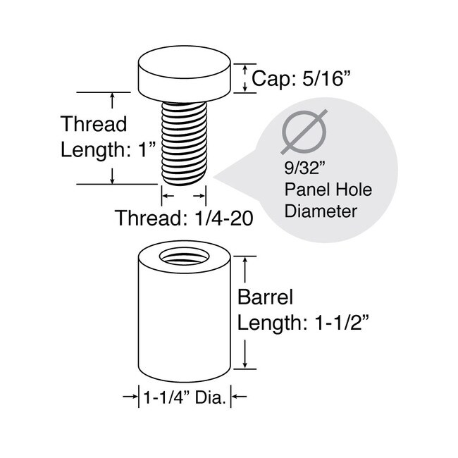 1-1/4in Dia x 1-1/2in Barrel Length | Premium Steel Series Secure Fasten Standoff