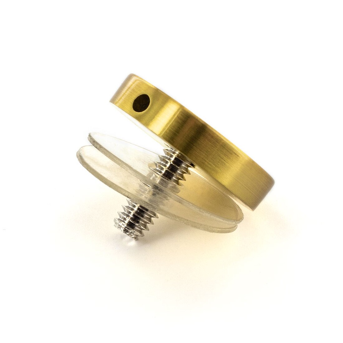 1-1/4in Dia x 1/4in Thick | Bright Brass Finish | Premium Steel | Wall Mount Series Cap It Off Standoff