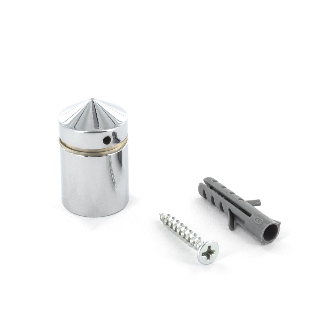3/4in Dia x 3/4in Barrel Length | Polished Chrome | Cone Topped Series | Secure Fasten Standoff