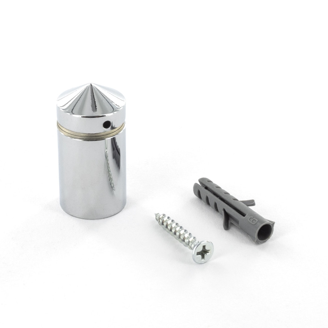 3/4in Dia x 1in Barrel Length | Polished Chrome | Cone Topped Series | Secure Fasten Standoff