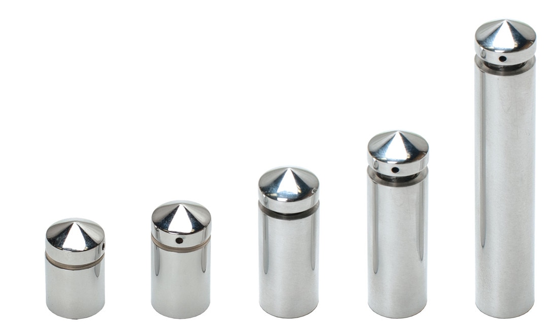 3/4in Dia x 4in Barrel Length | Polished Chrome | Cone Topped Series | Secure Fasten Standoff