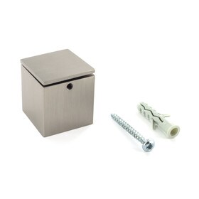 1-1/4in Sq x 1-1/4in Barrel Length | Brushed Nickel Finish | Cubby Series Tamper Proof Cubed Standoff