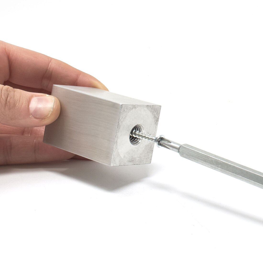 1-1/4in Sq x 3/4in Barrel Length | Aluminum Finish | Euro Square Easy Fasten Standoff