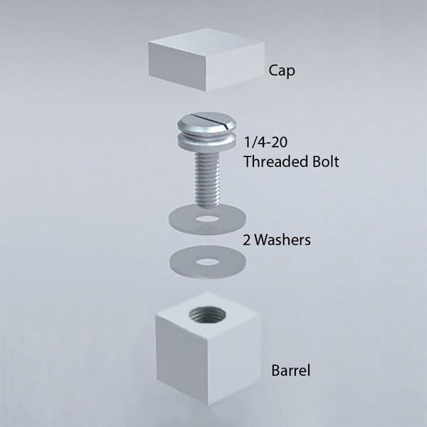 1-1/4in Sq x 3/4in Barrel Length | Euro Square Easy Fasten Standoff
