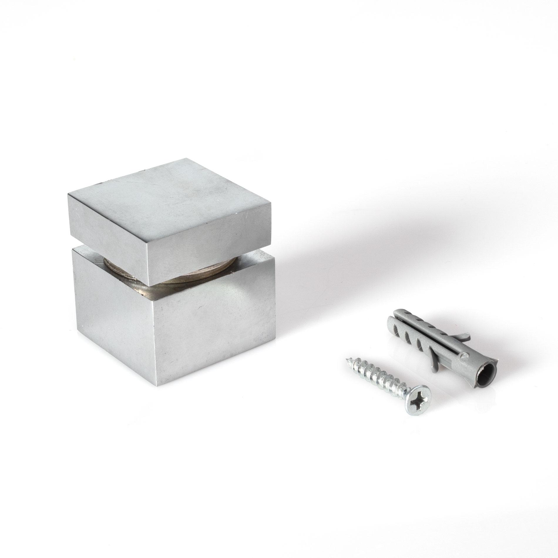 Sign Standoff 1-1/4" Square x 3/4" Barrel Length Matte Chrome Finish Euro Square - Picture 7 of 34