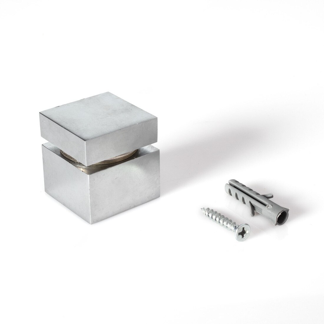 1-1/4in Sq x 3/4in Barrel Length | Matte Chrome Finish | Euro Square Easy Fasten Standoff