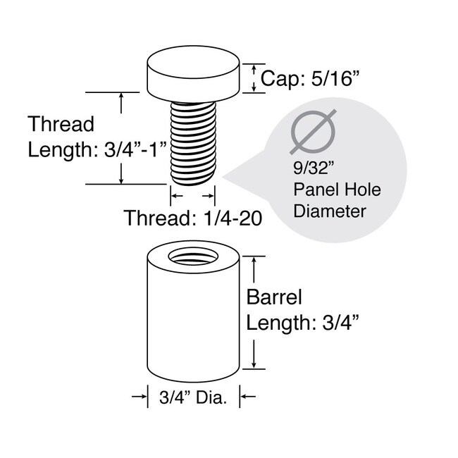 3/4in Dia x 3/4in Barrel Length | Premium Aluminum Series Secure Fasten Standoff