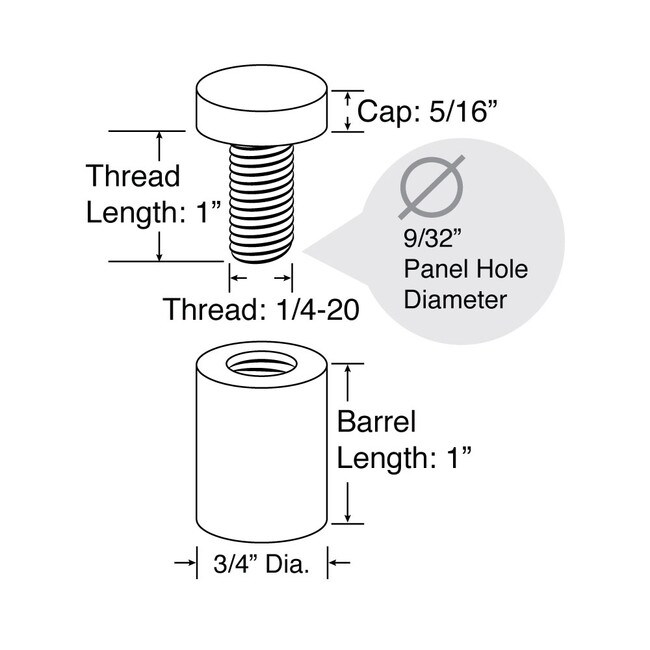 3/4in Dia x 1in Barrel Length | Premium Aluminum Series Secure Fasten Standoff