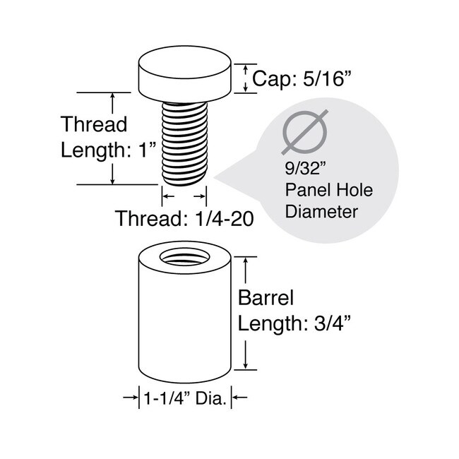 1-1/4in Dia x 3/4in Barrel Length | Premium Aluminum Series Secure Fasten Standoff