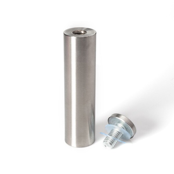 1in Dia x 3-1/2in Barrel Length | Brushed Stainless Finish | Eco Lite Series Easy Fasten Standoff