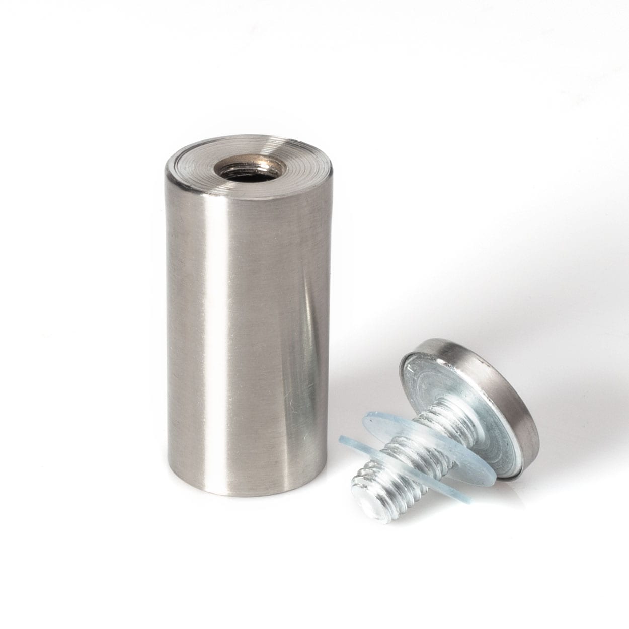 Stainless Steel Standoff 1 Inch Diameter x 2 Inch Barrel Length Brushed Finish - Picture 9 of 41