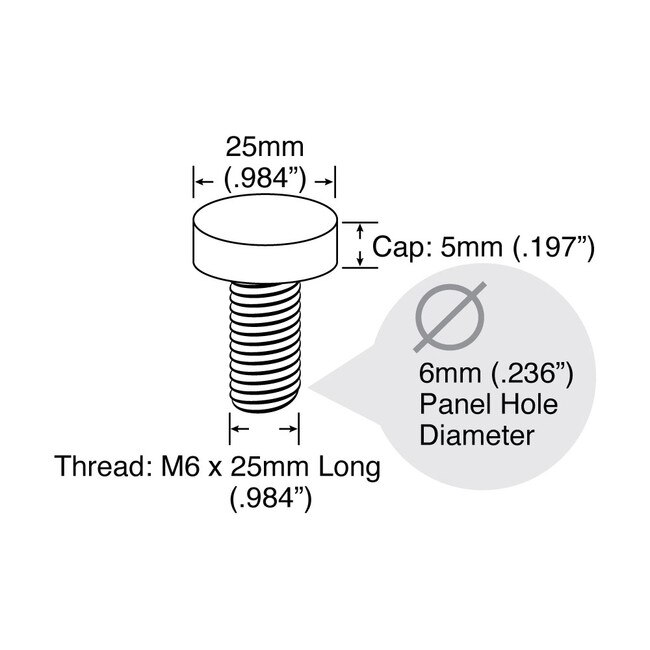 Standoff Screws and Cap 1in Dia x 3/16in Thick STDE32CAP