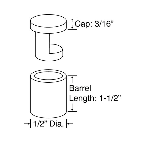 1/2in Dia x 1-1/2in Barrel Length | Eco Easy Edge Grip No Drill Standoff