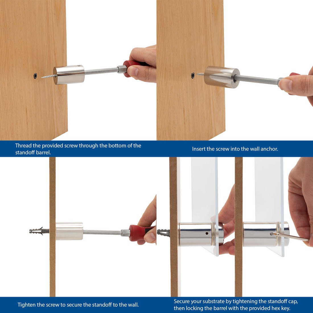 1/2" to 1-1/4" Dia x 1/2" to 2 Barrel Length | Eco Lock Series | Tamper Proof Standoff