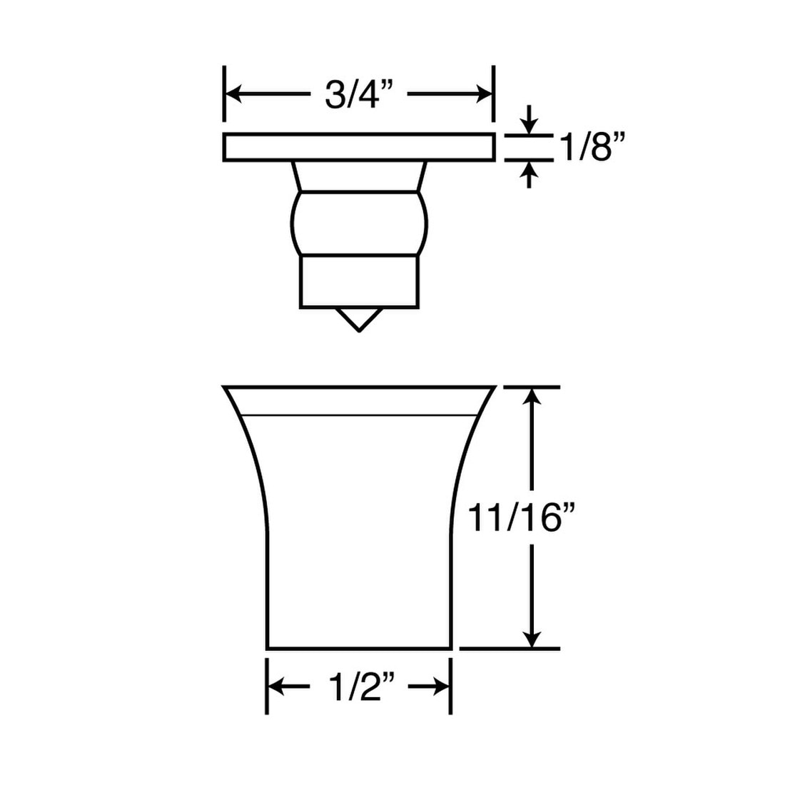 1/2in Dia x 11/16in Barrel Length | Clear Eco Invisible Series | Invisi Standoff With or Without Adhesive