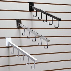 3/4in Sq | Tubular Downslant with 5 Hooks For Slatwall