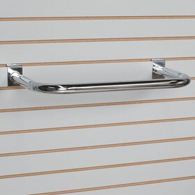 Brite Chrome Slatwall Hangbar 24" Long X 12" Depth