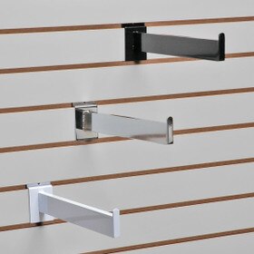 Rect Steel | 12in | Straight Arm For Slatwall