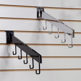 Rect Steel | Down Slant with 5 Hooks For Slatwall