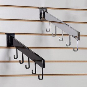 Rect Steel | Down Slant with 5 Hooks For Slatwall