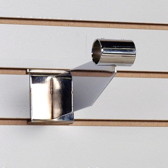 10" Long Bright Chrome Finish Steel Hangrail Bracket for Slatwall