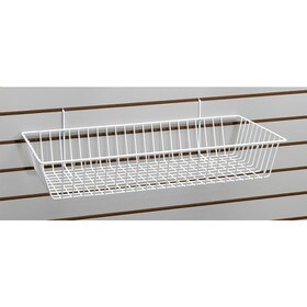 White Shallow Basket 24"W X 12"D X 4"H